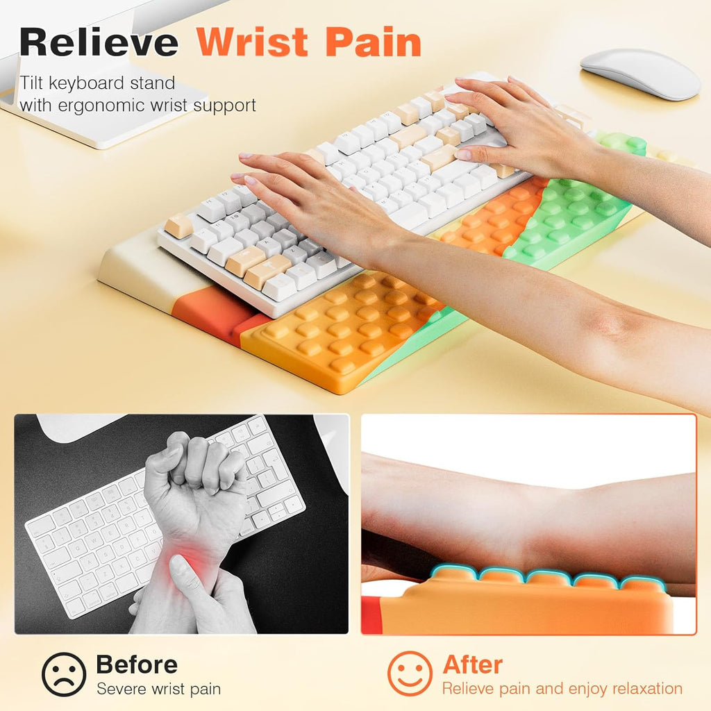 Ospelelf Keyboard Wrist Rest Comfortable Ergonomic Keyboard Stand Riser Holder Pad for Office Home
