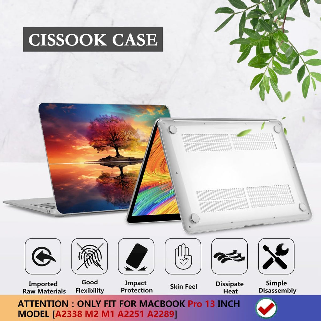 CISSOOK Compatible with MacBook Pro 13 inch Case 2025-2020 Release Model M2 M1 A2338 A2251 A2289, Protective Plastic Hard Shell Case Cover for MacBook Pro 13-inch with Touch Bar, Tree Landscape