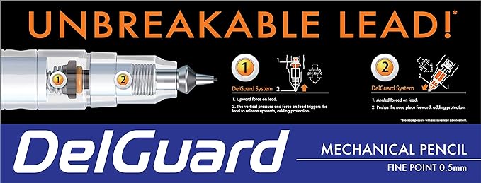 Zebra Pen DelGuard Mechanical Pencil 0.5mm, Resists Lead Breaking, Double - Image 5