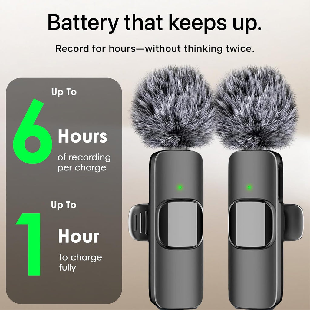 Mini Mic Pro (Latest Model - Wireless Microphone for iPhone, iPad, Android, Lavalier Microphone for Video Recording - iPhone Mic Crystal Clear Recording with USB-C (with Charging Case)