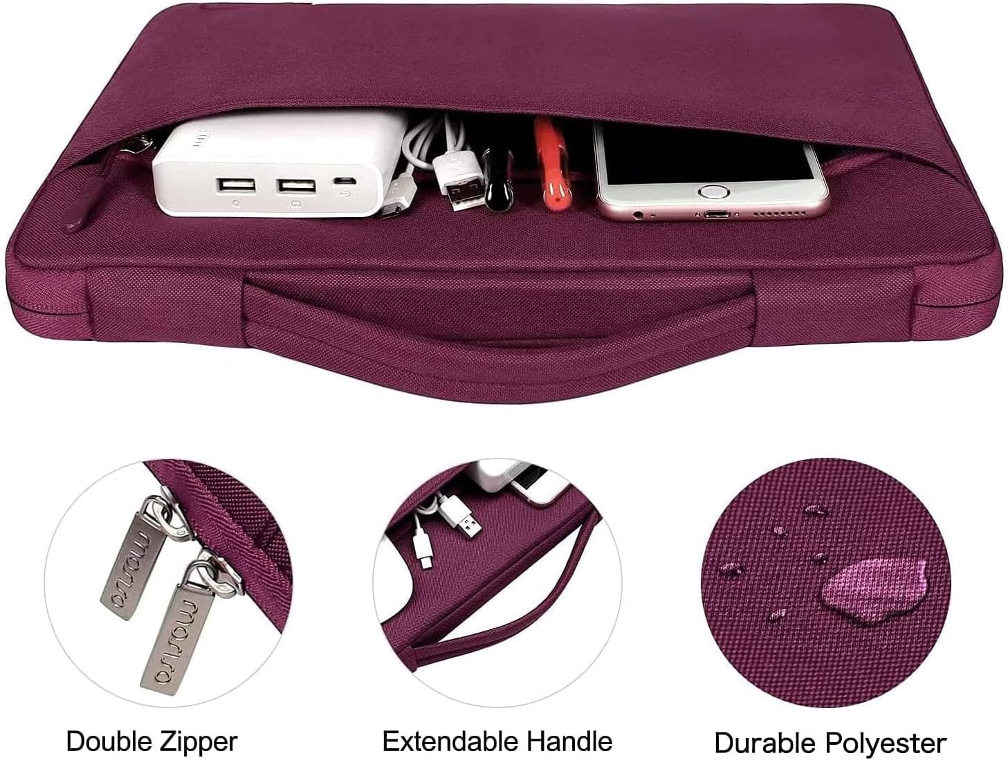 MOSISO Compatible with MacBook Air 13 inch Case 2025 2024 2023 2022 M4 A3240 M3 A3113 M2 A2681, Hard Shell&Sleeve Bag&Keyboard Skin&Webcam Cover&Screen Film for MacBook Air 13.6 inch, Burgundy
