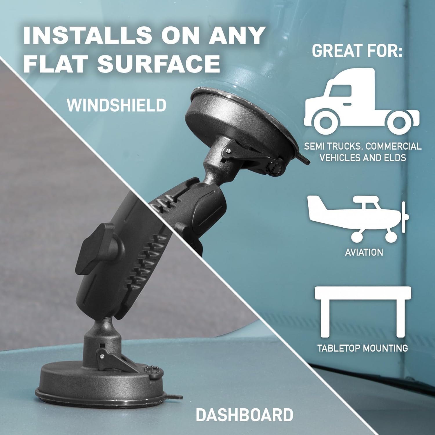 iBolt Tabdock BizMount -Holder/Mount with Suction Cup Base- for Your Windshield, Dashboard, or Desk - Compatible with All 7"-10" Tablets: iPad, Samsung Galaxy Tab, Google Nexus