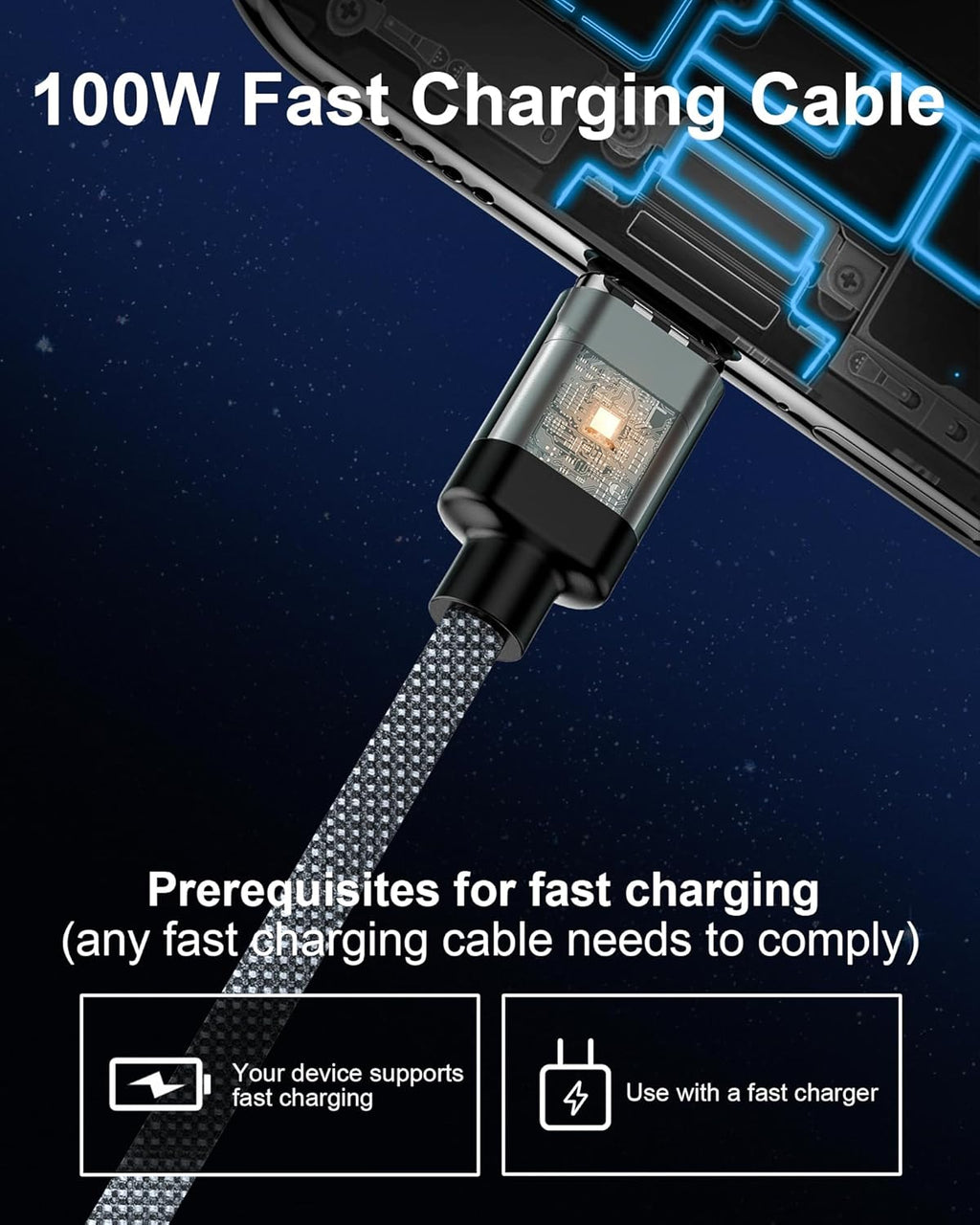 ZBF 100W USB C Magnetic Charging Cable, 2 in 1 Charger Cable for Type C(3 Pack, 4/6.6/6.6FT) 480Mbps Data Transfer, 5A Fast Charging for Phone 17 16 15,14,13 Pro Max, MacBook Pro,Pad,Galaxy S22,Pixel