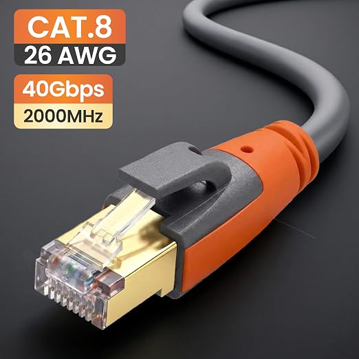 Cat 8 Ethernet Cable 100ft, High Speed LAN Cables 40Gbps 2000MHz Shielded - Image 3