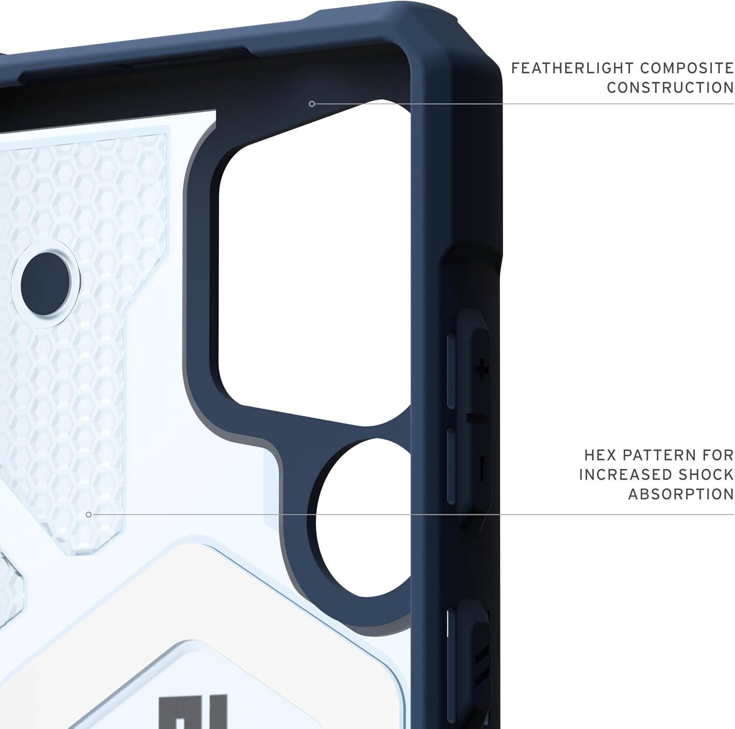 URBAN ARMOR GEAR UAG Designed for Samsung Galaxy S25 Ultra Case 6.9" Pathfinder Clear Bundle with Wrist Lanyard - Compatible with Magnetic Charging Luminous Glow in The Dark Protective Cover, Blues