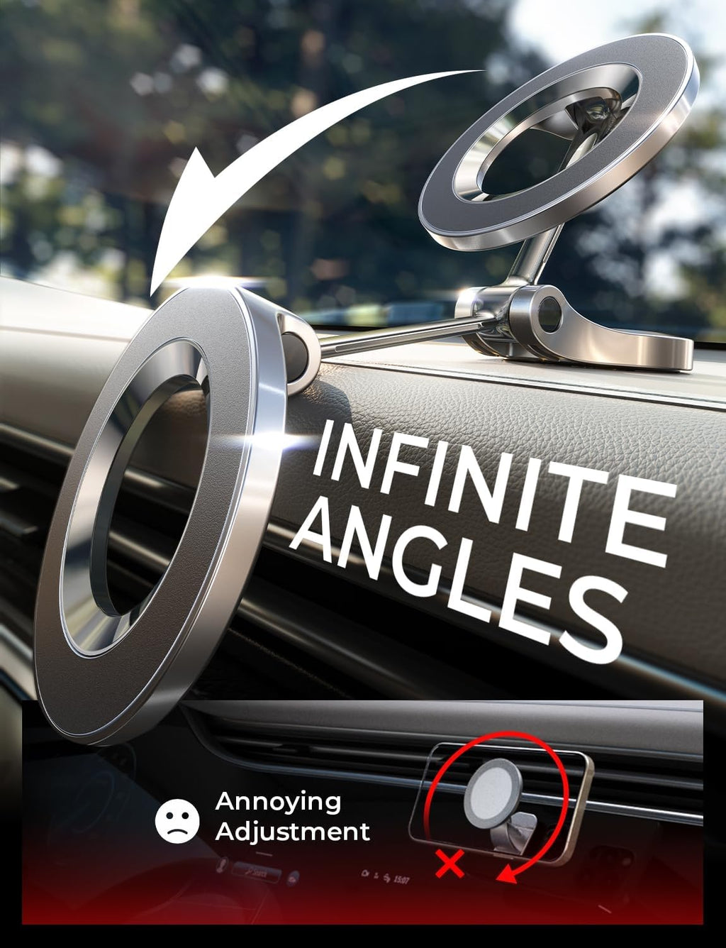 LISEN for Magsafe Car Mount, Ultra Magnetic Phone Holder for Car Dashboard, 17X Stability Car Accessories for iPhone 16 Pro Max,Gifts for Men Women Him Her, Fit for iPhone16 Pro/Pro Max 15 14 13 12