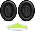 Replacement Earpads Cushions for Bose QuietComfort35&35ii(QC35 II & QC35) Headphones - Professional Positioning Tools Included, Noise-Isolating Memory Foam & Breathable Leather (Black)