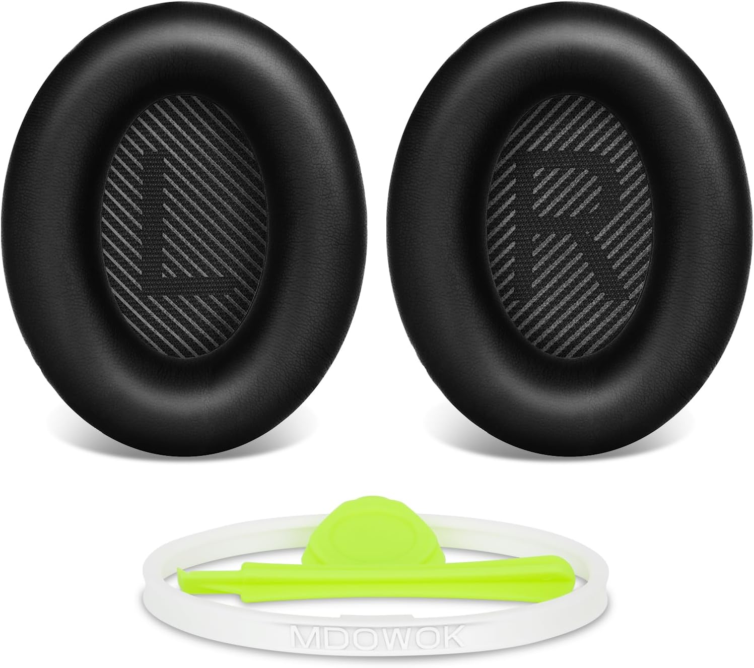 Replacement Earpads Cushions for Bose QuietComfort35&35ii(QC35 II & QC35) Headphones - Professional Positioning Tools Included, Noise-Isolating Memory Foam & Breathable Leather (Black)