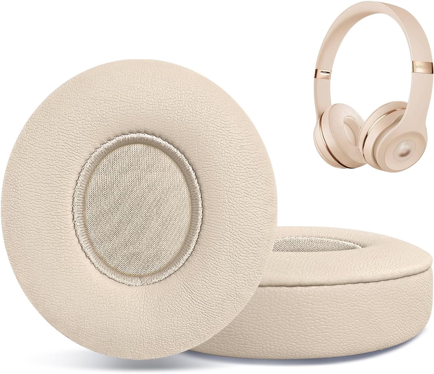 Replacement Ear Pads for Beats Solo 2 & Solo 3 Wireless On-Ear Headphones, Ear Cushions, Headset Earpads, Ear Cups Cover with Soft Protein Leather (Pink)