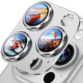 Uyiton Compatible with iPhone 16 Pro/iPhone 16 Pro Max Camera Lens Protector - [Not Easy to Break][Strong Adsorption][Case-Friendly] Metal Tempered Glass Rear Camera Screen Cover - White Titanium