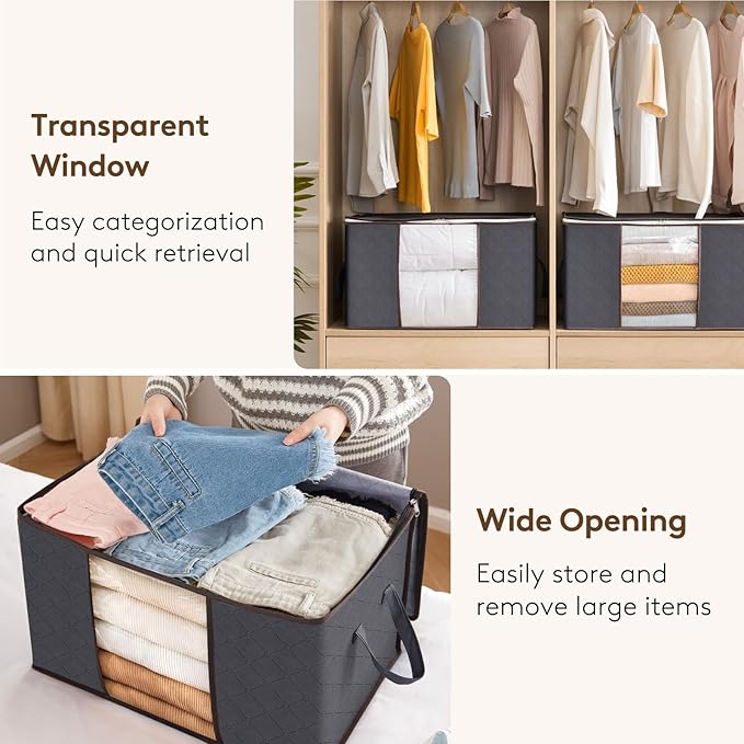 Lifewit 10 Pack 90L Clothes Storage Bins - Image 5