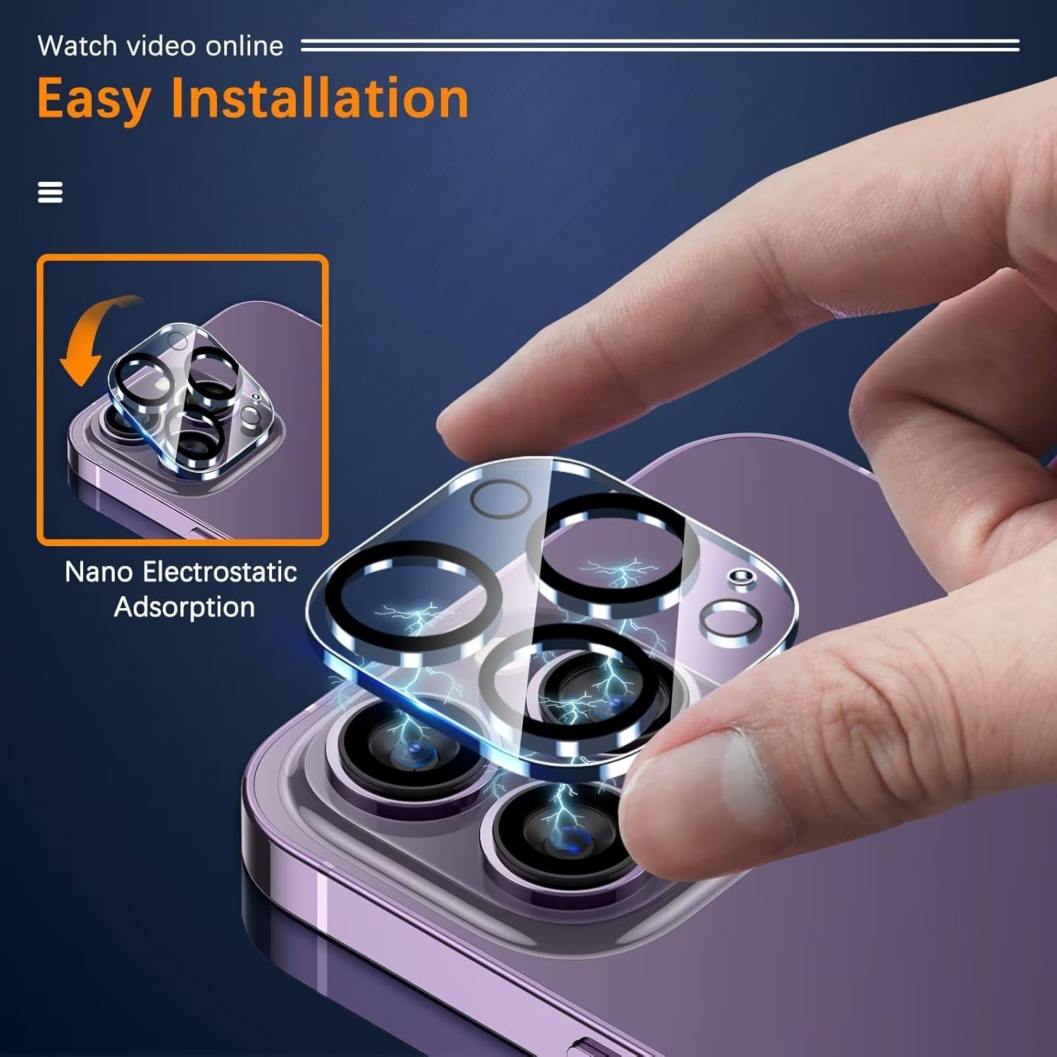 UniqueMe [3 Pack Compatible for iPhone 14 Pro Max/iPhone 14 Pro Camera Lens Protector Tempered Glass,[Case Friendly][Scratch-Resistant][Night Shooting Mode] - Clear