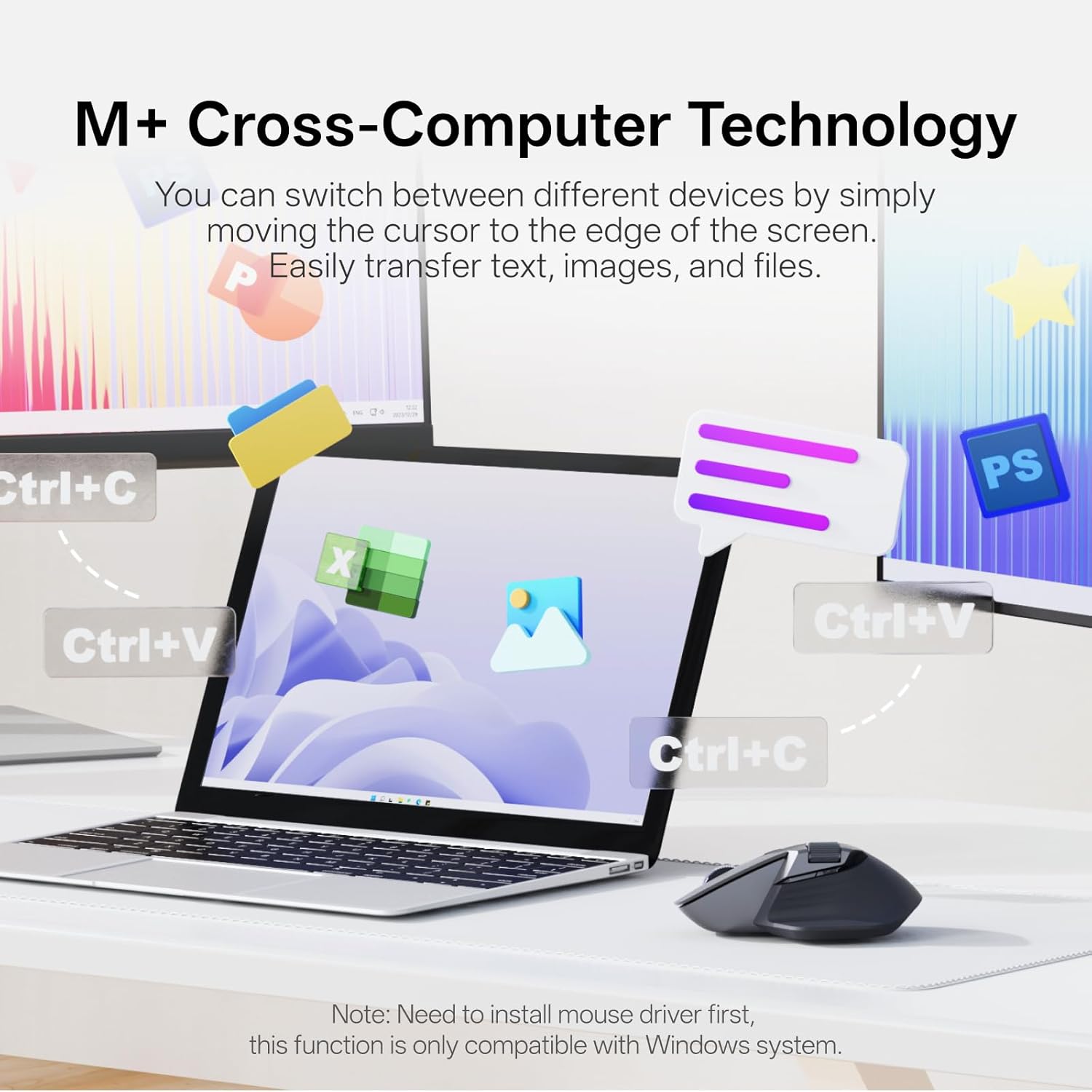 Rapoo MT760 PRO Wireless Mouse, NearLink + Bluetooth 5.0 Multi-Device, 12K DPI, 2K Polling, Ergo for Work & Gaming, 11 Programmable Buttons, On-Board Memory, Quiet Clicks, USB-C, 120 Days Battery Life