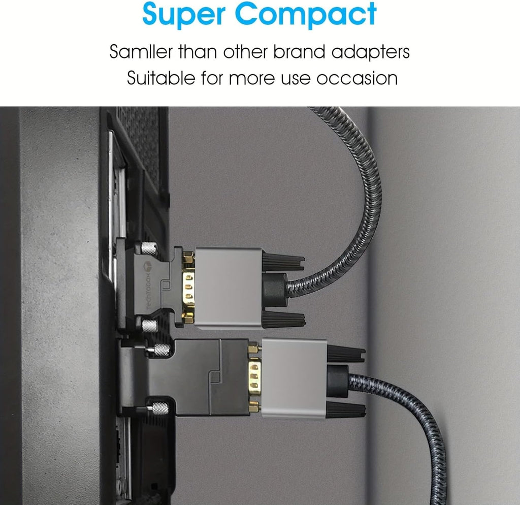 TECHTOBOX Active DVI to VGA Adapter, Uni-Directional DVI-D 24+1 to VGA Connectors, Gold-Plated,1080P Full HD Compatibility for HDTV, PC,Laptop, Monitor, Projector