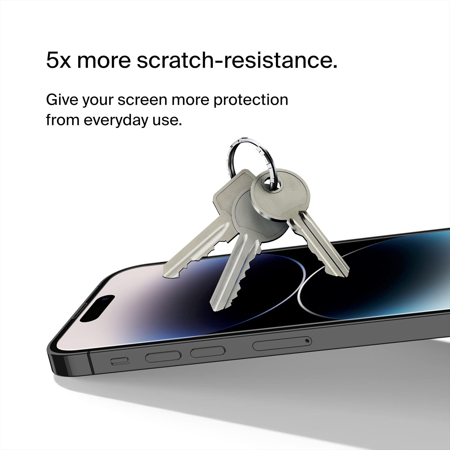 Belkin ScreenForce UltraGlass Blue Light Filter Screen Protector for iPhone 14 Pro Scratch-Resistant Impact Protection w/Included Easy Align Tray for Bubble-Free Application