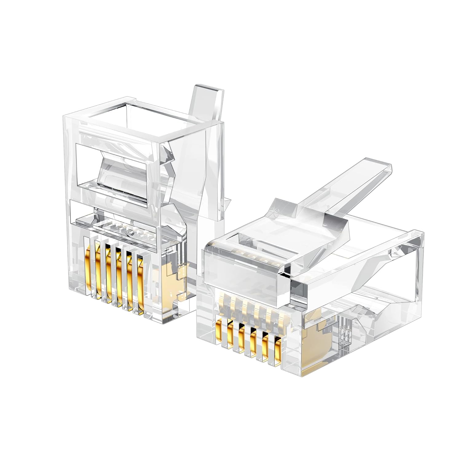 LanSenSu 25PackTelephone Plug 6P6C RJ12 Modular Plug (6/6, Telephone Cord Connector)