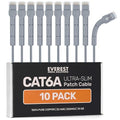 Everest Ultra Slim Cat6a Ethernet Patch Cables 15ft Gray by EverestMediaSolutions