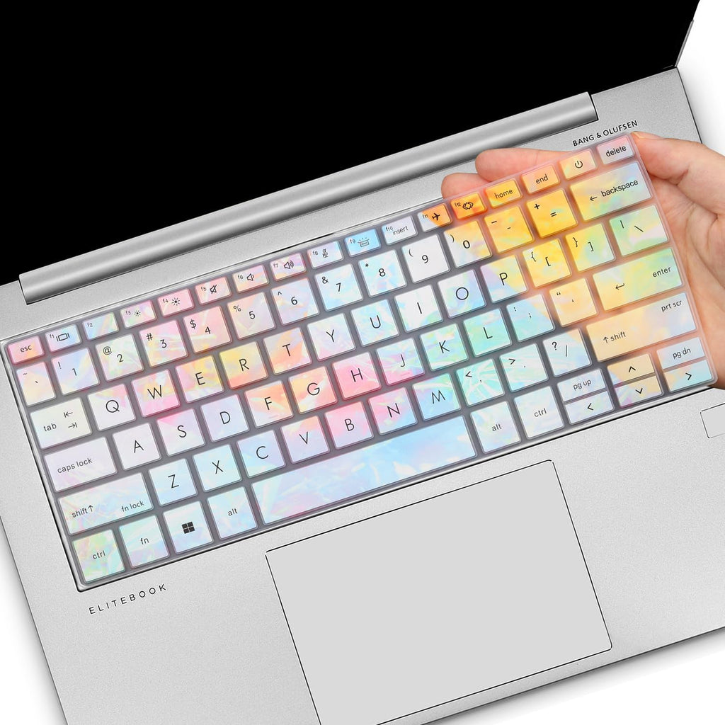 Keyboard Cover for HP EliteBook 830 835 840 845 1040 G9 G10 2024 2023 2022 13.3 14 inch Laptop Accessories Keyboard Protective Skin (Not fit The 830/840/845/1040 G8 G7 G6 G5 G4 G3)-Iridescent