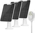 6W Solar Panel Charger Compatible with Arlo Ultra/Ultra 2/Pro 3/Pro 4/Pro 3 Floodlight Security Camera, Solar Panels Charging IP65 Weatherproof w/ 9.8ft Charging Cable Adjustable Wall Mount, 3 Pack