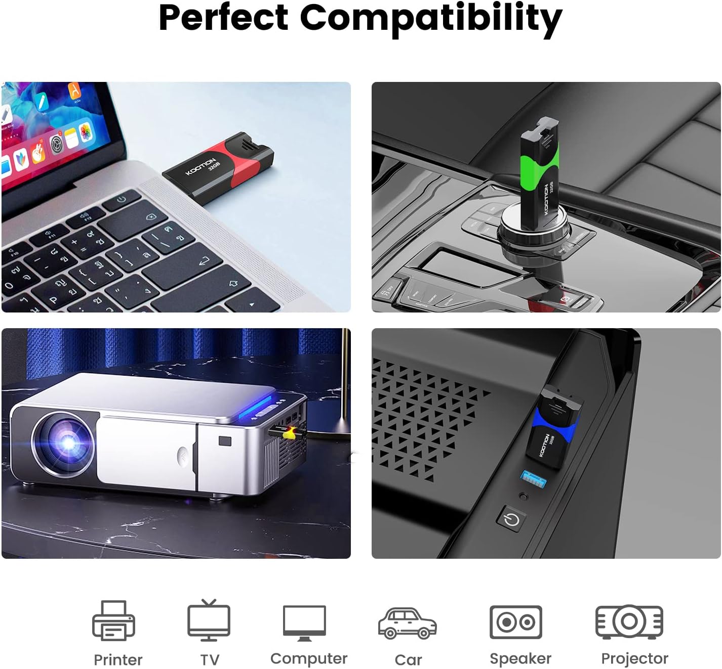 32GB USB 3.0 Flash Drive 10 Pack KOOTION Thumb Drive 3.0 Retractable 32G Zip Drive Ultra High Speed USB Stick Jump Drive Rugged Memory Stick with LED Indicator for Data Storage and Transfer