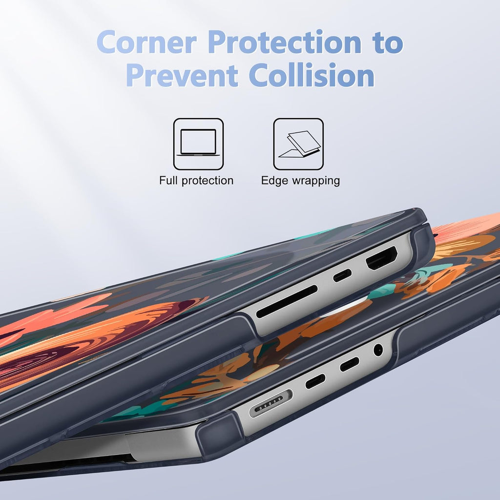 for MacBook Pro 16 inch Case 2021 2022 2023 2024 Release A3186 A3403 M4 A2991 M3 A2780 M2 A2485 M1 Pro/Max, Hard Shell Case with Screen Protector & Keyboard Cover, Florals Pattern