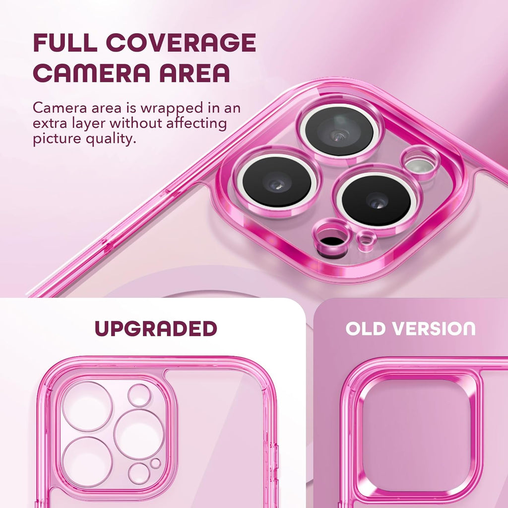 Magnetic for iPhone 15 Pro Max Case, Compatible with MagSafe, Built-in Privacy Screen Protector and Camera Protection, Anti Spy Full Body Dustproof Shockproof Hard Phone Case 6.7",Bright Pink