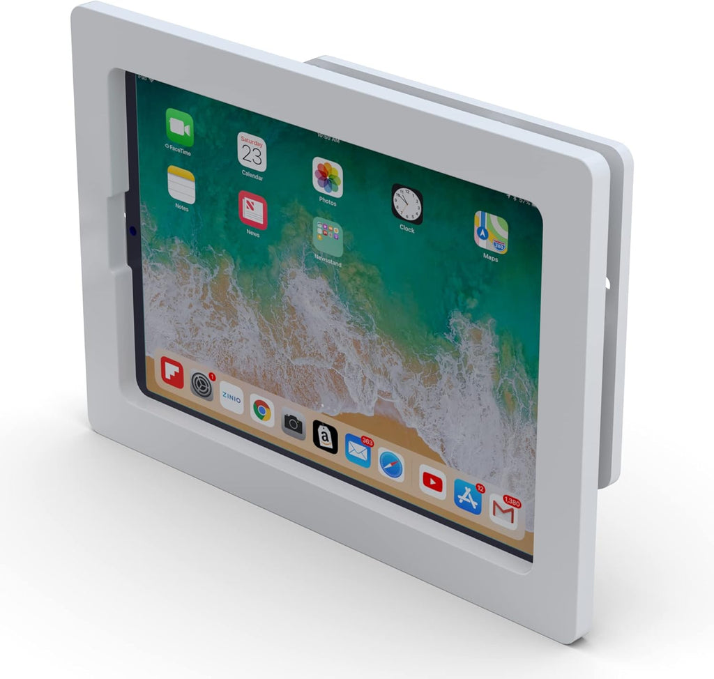 TABcare Anti-Theft Acrylic VESA Enclosure for Apple iPad mini 6 7 8.3" with Free Wall Mount Kit & 90-Degree Angle USB C Charge Cable (iPad mini 6/7 8.3", White)