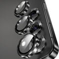 YWXTW Camera Lens Protector for Samsung Galaxy S25+ Plus Accessories [1:1 Fit & Ultra Clarity] 9H Tempered Glass Metal Individual Ring Camera Cover Screen Protector, Case Friendly (Black)