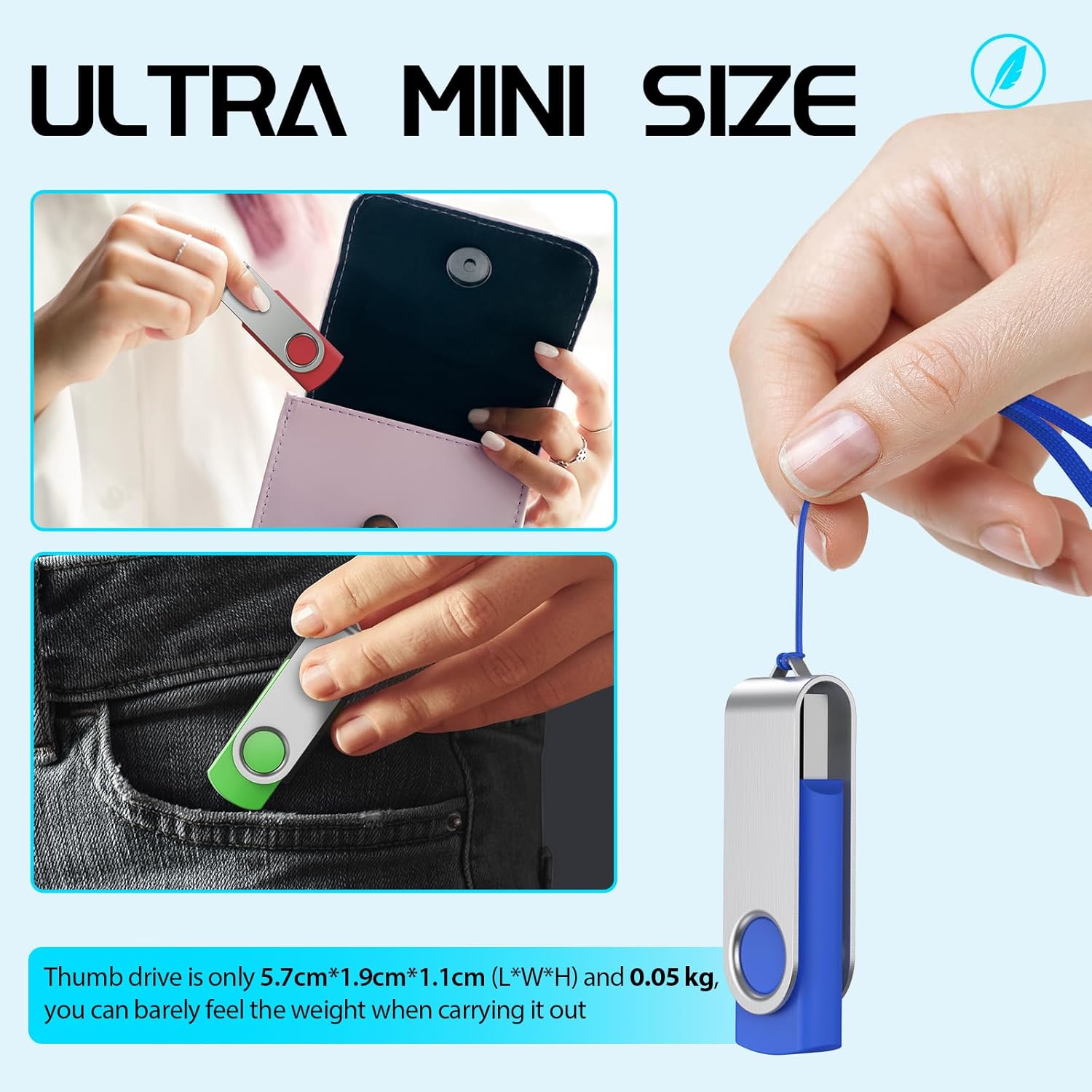 FEBNISCTE Memory Stick 1GB USB Flash Drive Bulk 10 Pack - Bulk 1 GB USB 2.0 Stick Pendrive Multi-Coloured Thumb Drive - Swivel USB-Key Value Data Storage Jump Drive with 10pcs Ropes