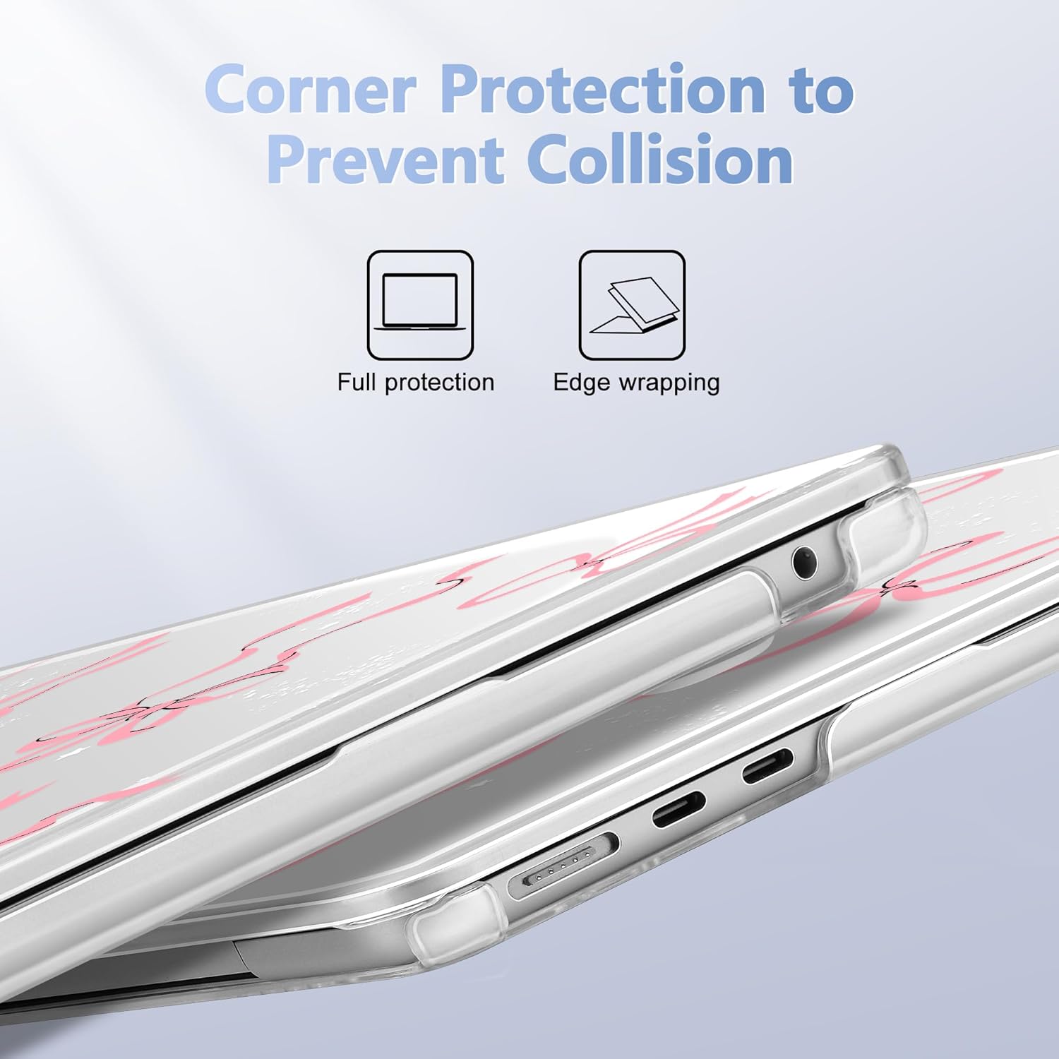 Case for MacBook Air 15 Inch 2025 2024 2023 Release M4 A3241 M3 A3114 M2 A2941, Hard Shell with Screen Protector & Keyboard Cover, Compatible with Touch ID, Star Bow
