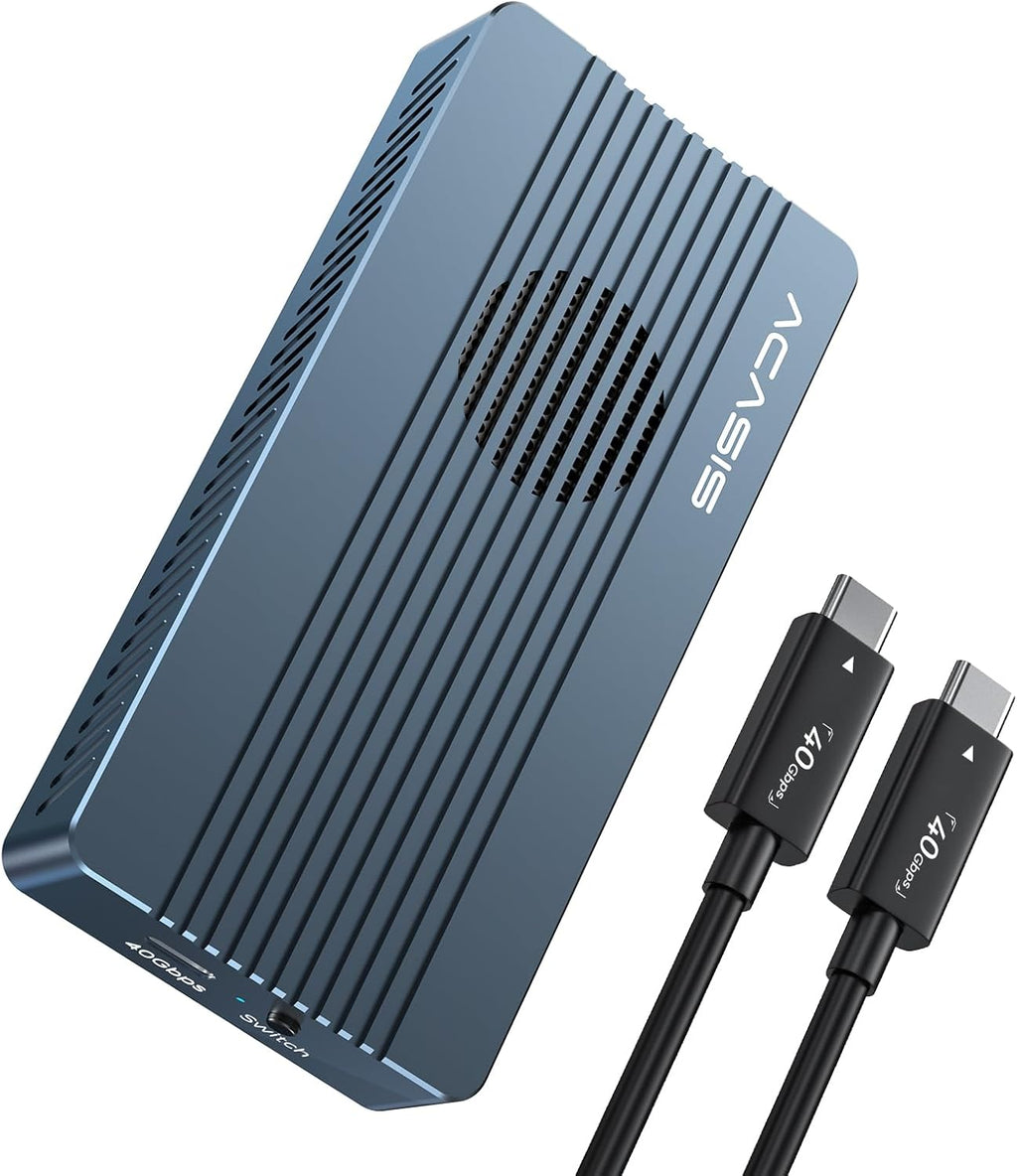 ACASIS 40Gbps M.2 NVMe SSD Enclosure, with Cooling Fan, TBU 405 Pro for M1 M2 Pro/Max, Compatible with Thunderbolt 4/3/USB3.2/3.1/3.0/2.0, M.2 Enclosure Support SSD 2280/2260/2242/2230 B+M M-Key