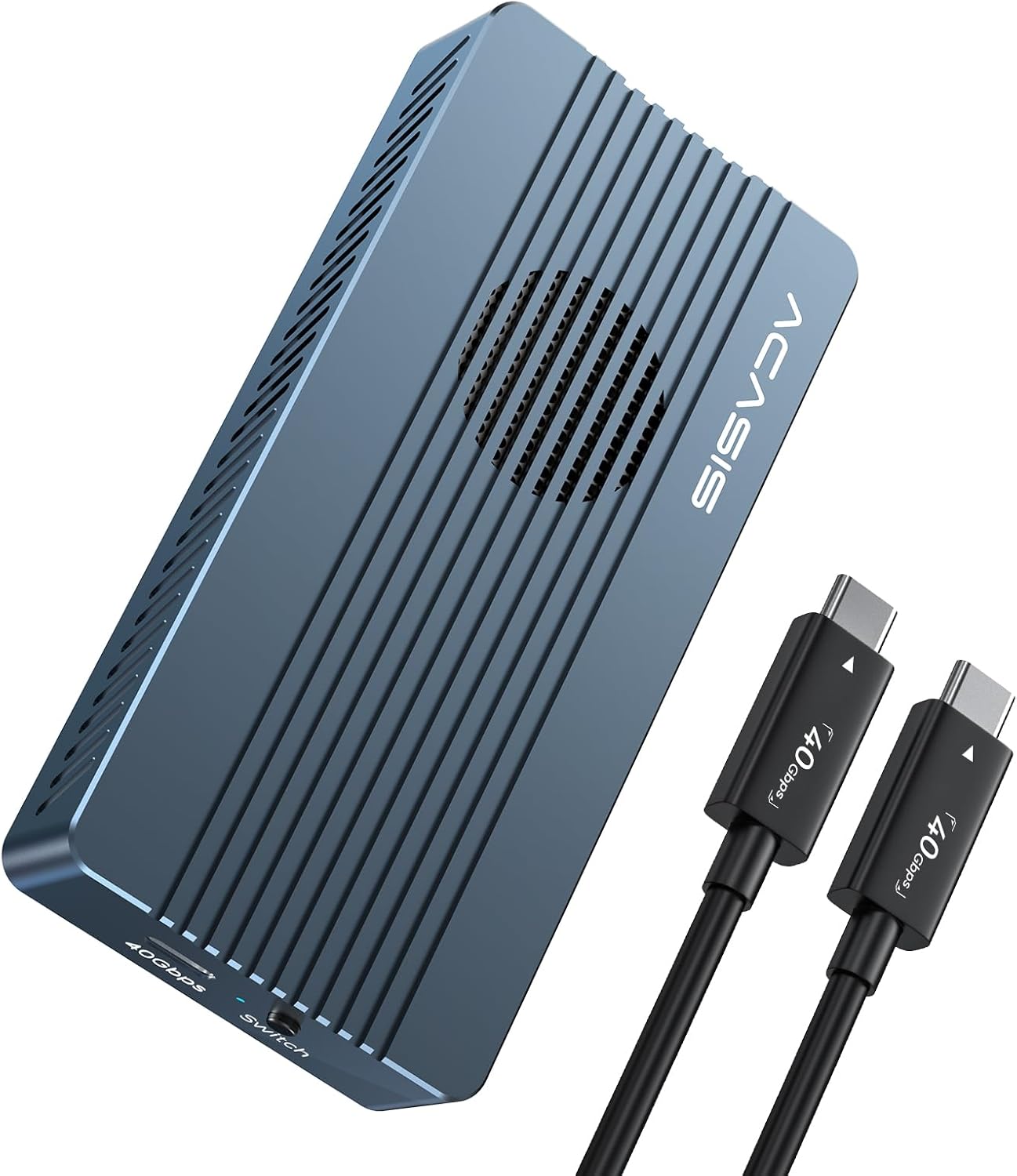 ACASIS 40Gbps M.2 NVMe SSD Enclosure, with Cooling Fan, TBU 405 Pro for M1 M2 Pro/Max, Compatible with Thunderbolt 4/3/USB3.2/3.1/3.0/2.0, M.2 Enclosure Support SSD 2280/2260/2242/2230 B+M M-Key