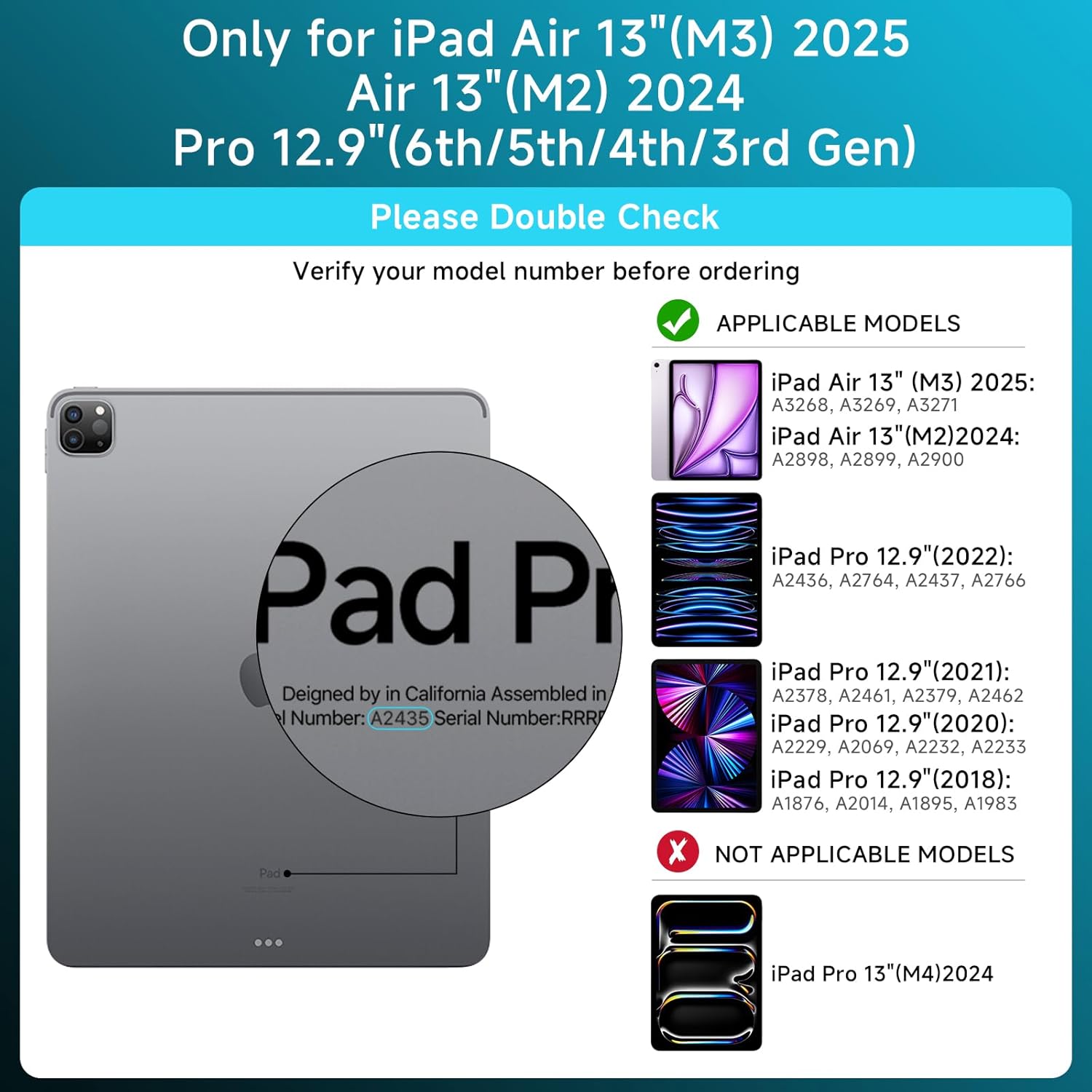 Transparent Case with Keyboard for iPad Air 13 Inch (M3/M2, 2025/2024), iPad Pro 12.9 Inch (6/5/4/3 Gen),7-Color Backlit,Magic Wireless Keyboard, 360°Rotating,with trackpad,Pencil Holder,Blue