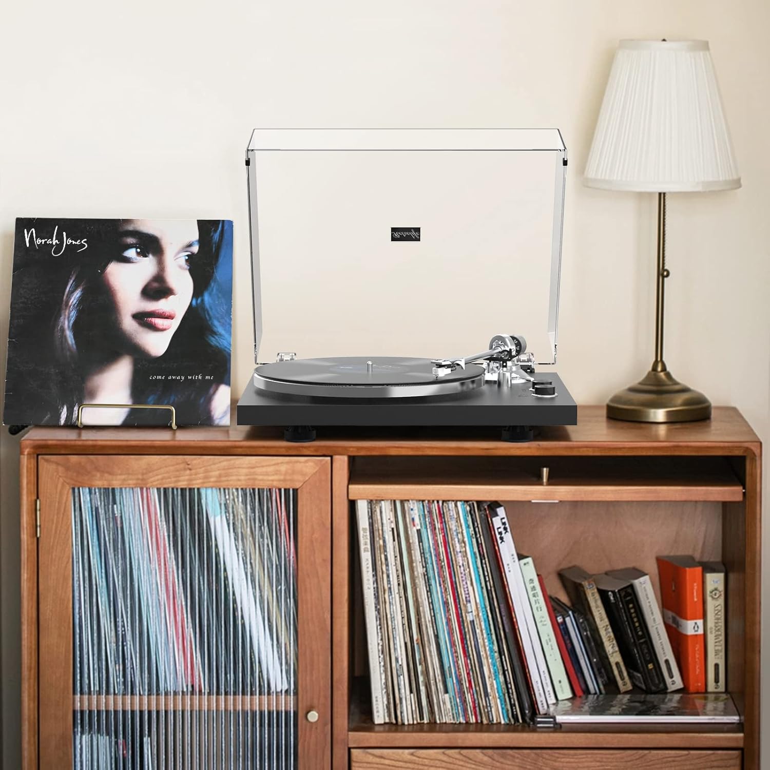 Turntables Belt-Drive Record Player with Wireless Output Connectivity, Vinyl Player Support 33&45 RPM Speed Phono Line USB Digital to PC Recording with Advanced Magnetic Cartridge&Counterweight Black