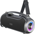 Portable Bluetooth Speakers Wireless, 200W Peak Loud Sound and Deep Bass for Party, IP65 Waterproof Outdoor Speaker w/ 2*Subwoofer/Tweeter/DSP/Bass Boost/Fast Charging/TWS/TF/USB/AUX, 24H Playtime