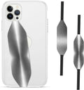 Phone Grip Strap - Pack of 2 Reversible Finger Holder for Phone Back, Customizable Anti-Slip Design, Wireless Charging Compatible Detachable Holder for iPhone - Metallic Silver