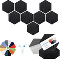 Mollywell Hexagon Acoustic Panels, High Density, Soundproofing, Decorative Noise Reduction Felt Wall Tiles for Ceilings, Home Office & Gaming Room (Black), 12x10x0.4 Inch