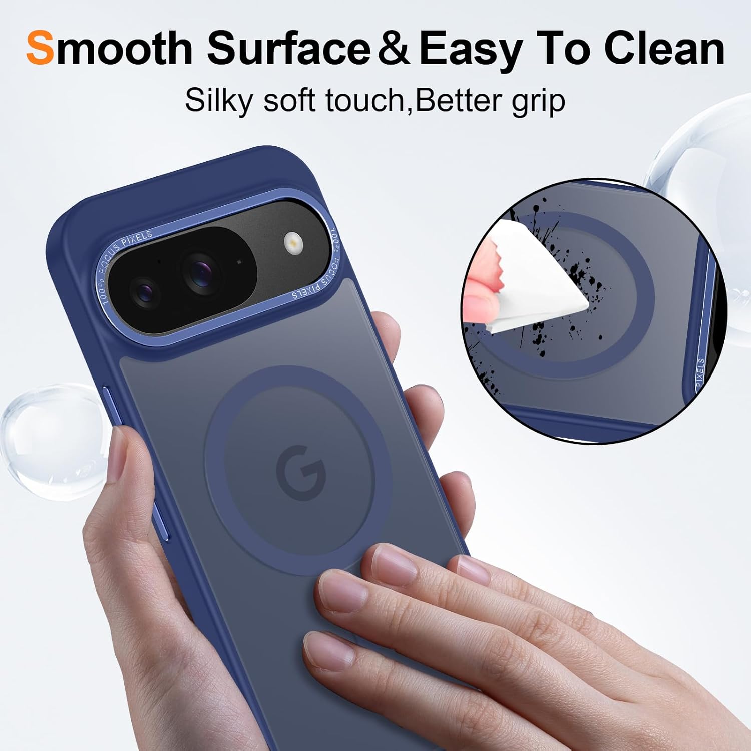 Magnetic for Google Pixel 10/Pixel 10 Pro Case, [Military Grade Drop Protection] [Compatible with MagSafe] Shockproof Slim Translucent Matte Anti-Slip for Women Girls Men Case, Dark Blue