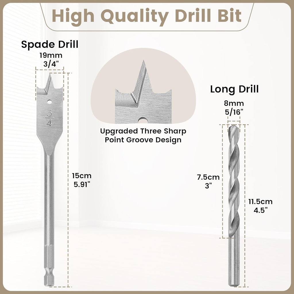 Starlink Cable Grommet Routing Kit for 3/4 inch Wall Hole, 4PCS Wall Grommets Accessories Including 3/4" Spade Drill Bit, Drill bit, and 40 Wall Wire Clips