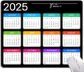 Hokafenle Mouse Pad, Black 2025 Calendar Mouse Pad, Premium-Textured Square Waterproof Mouse Mat Non-Slip Rubber Base MousePads for Office Laptop Home