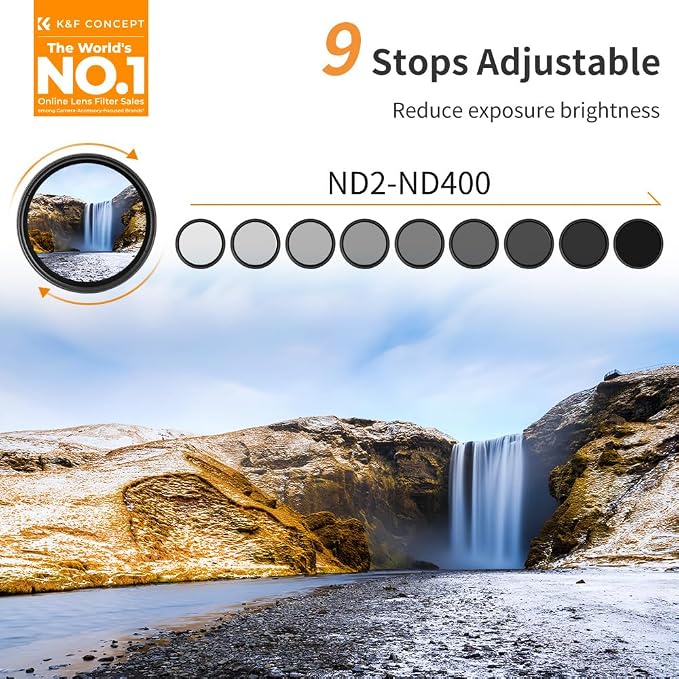 K&F Concept 40.5mm Neutral Density Filter, 40.5mm Slim Variable Fader ND Filter - Image 2