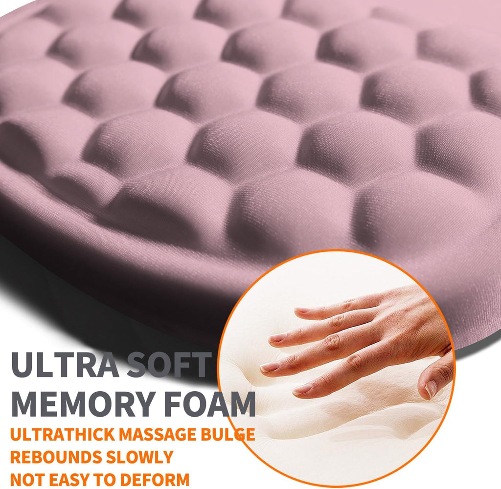 Ergonomic Joint Wrist Support Mouse Pad with Memory Foam Cushion Massage Bump, Carpal Tunnel Pain Relief Mousepad Slope Design for Wrist Rest, 11.8x7.9 in, Thistle