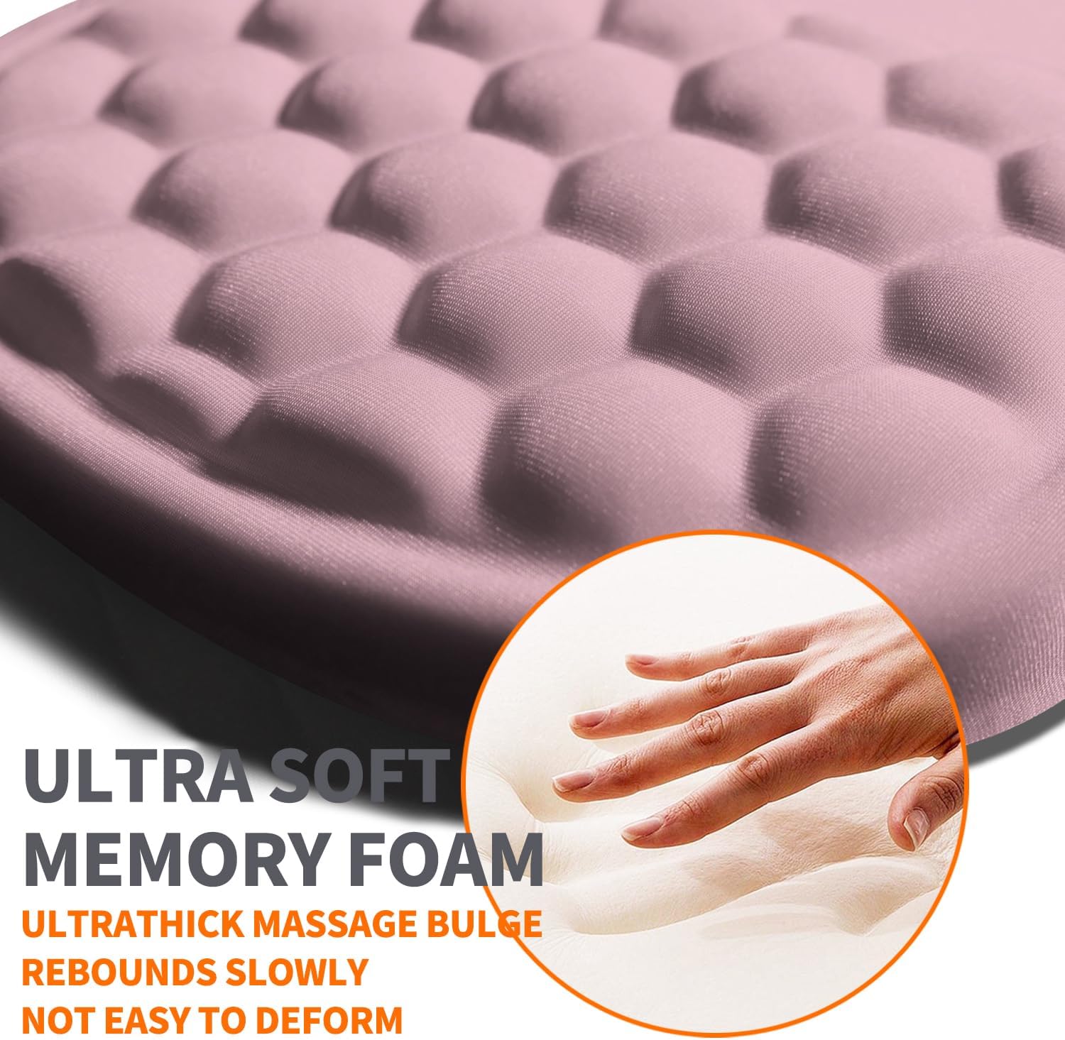 Ergonomic Joint Wrist Support Mouse Pad with Memory Foam Cushion Massage Bump, Carpal Tunnel Pain Relief Mousepad Slope Design for Wrist Rest, 11.8x7.9 in, Thistle