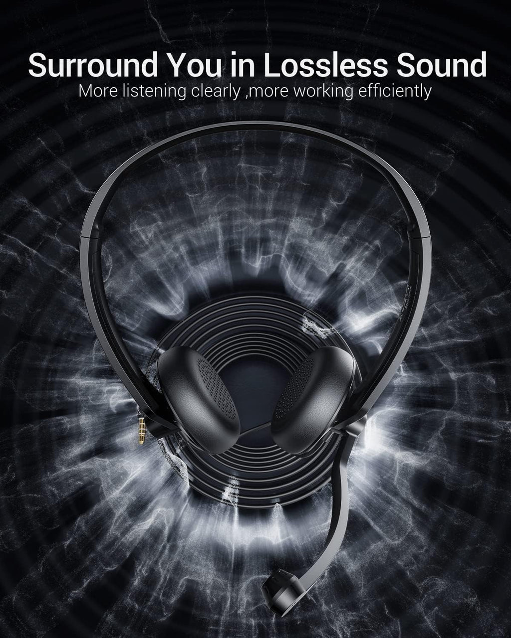 Wired Headphones with Microphone Headset - 3.5mm On-Ear Computer Headphones with Noise Cancelling Microphone for PC Laptop Home Office Online Class Skype Zoom Meetings Chat,Lightweight
