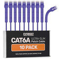 Everest Ultra Slim Cat6a Ethernet Patch Cables 1.5ft Purple by EverestMediaSolutions