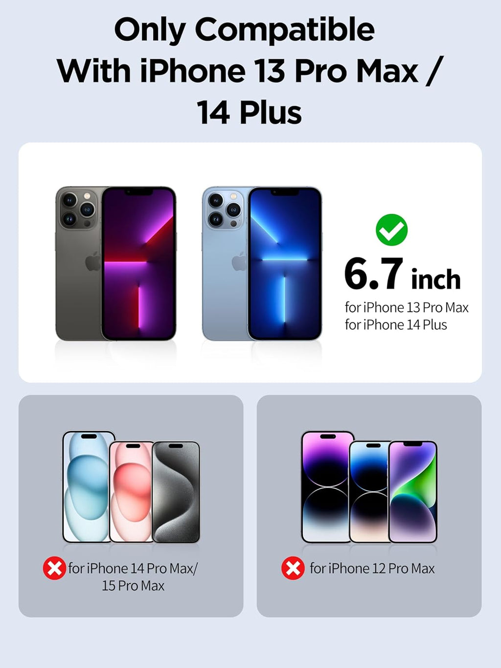 Compatible for iPhone 13 Pro Max Privacy Screen Protector/iPhone 14 Plus Screen Protector Tempered Glass 6.7 Inch, Pink Gradient Anti Spy Anti Blue Light HD Easy Installation