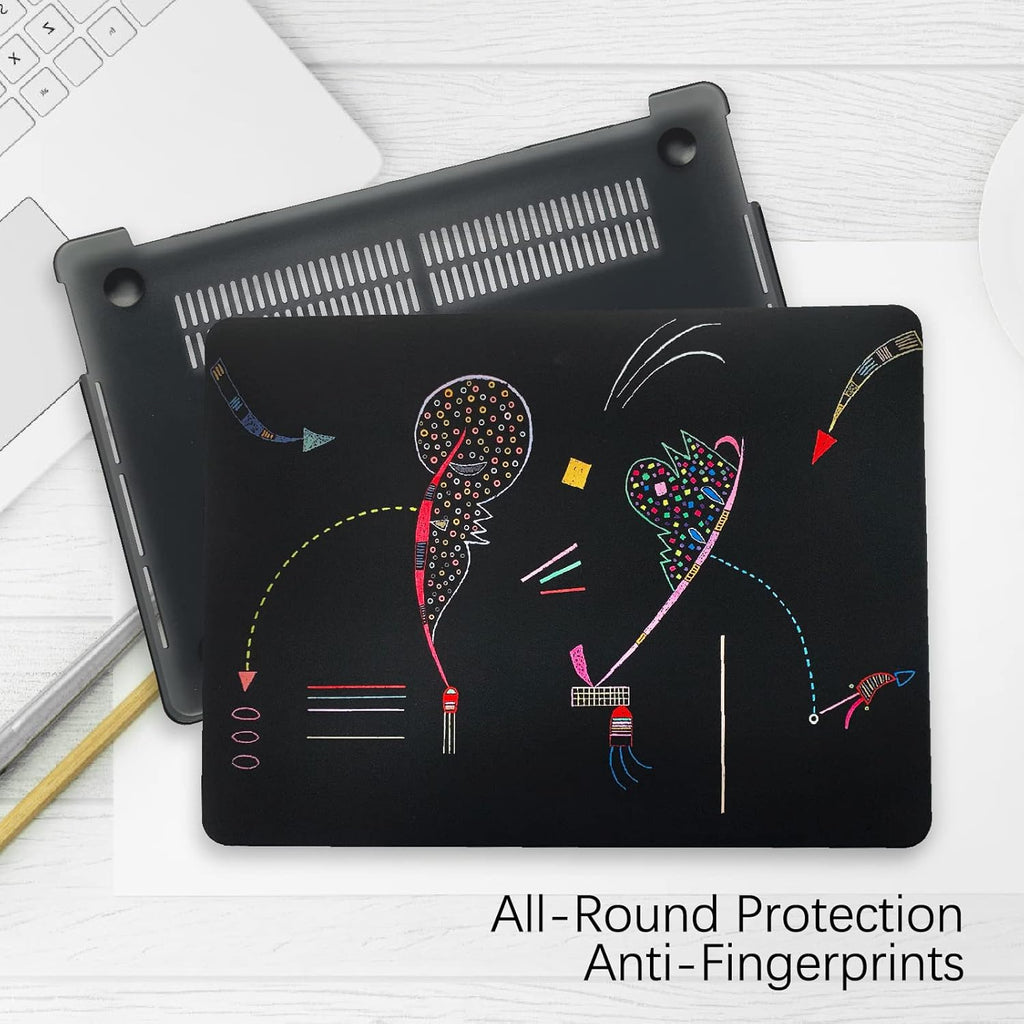 Berkin Arts for MacBook Pro 14 inch Cover A3401 A3185 A3112 A2992 A2918 A2779 A2442 with M4 M3 M2 M1 Chip(2021-2024 Release) Keyboard & Screen Cover Naive Art Illustrated (Two Sides by Kandinsky)