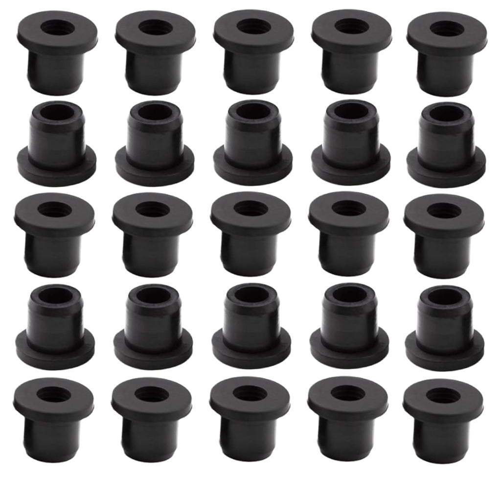 25 pcs 3/8" Drill Hole，3/16" ID Black Silicone Top hat Rubber Grommets for Wiring，Automotive，Firewall，Hole Plug，Desk，Screw，Water and Gas Pipe，Drain，House Siding，Cable Bushing，Glass，Wire Plug