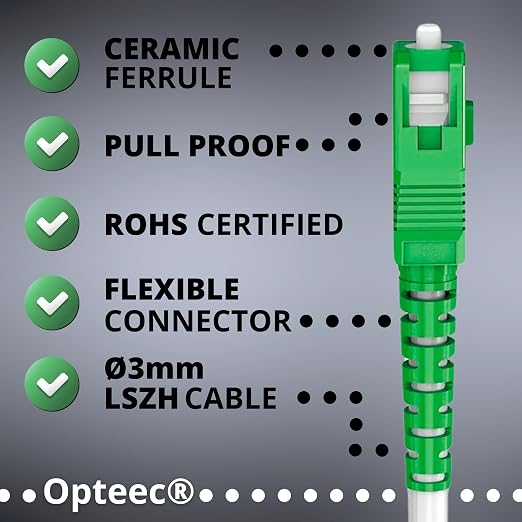 opteec® - Shielded Fibre Optic Cable - 20M - ORANGE/SFR/BOUYGUES/SOSH/RED by - Image 7