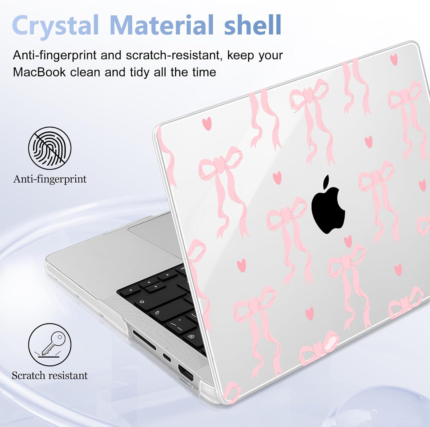 for MacBook Pro 16 inch Case 2021 2022 2023 2024 Release A3186 A3403 M4 A2991 M3 A2780 M2 A2485 M1 Pro/Max, Hard Shell Case with Screen Protector & Keyboard Cover, Bow